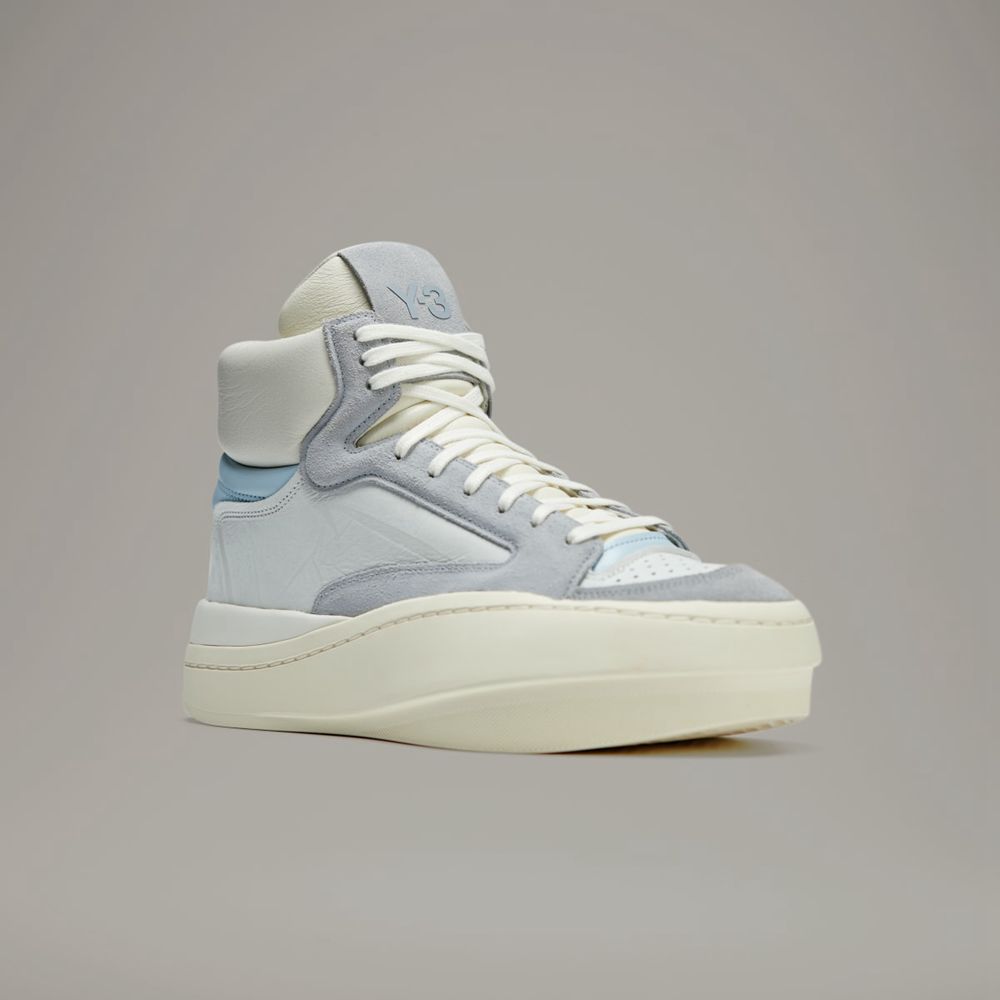 Chaussure Basket Adidas Y-3 Centennial High Blanche Grise Homme | SDD-23760908