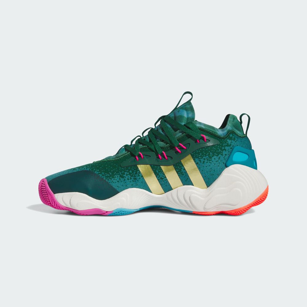 Chaussure Basket Adidas Trae Young 3 Vert Doré Bleu Homme | GSI-23416984