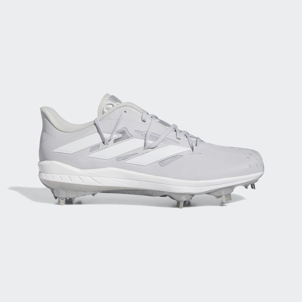 Chaussures de Baseball Adidas Adizero Afterburner 9 Grise Blanche Argent Homme | WMV-92612049