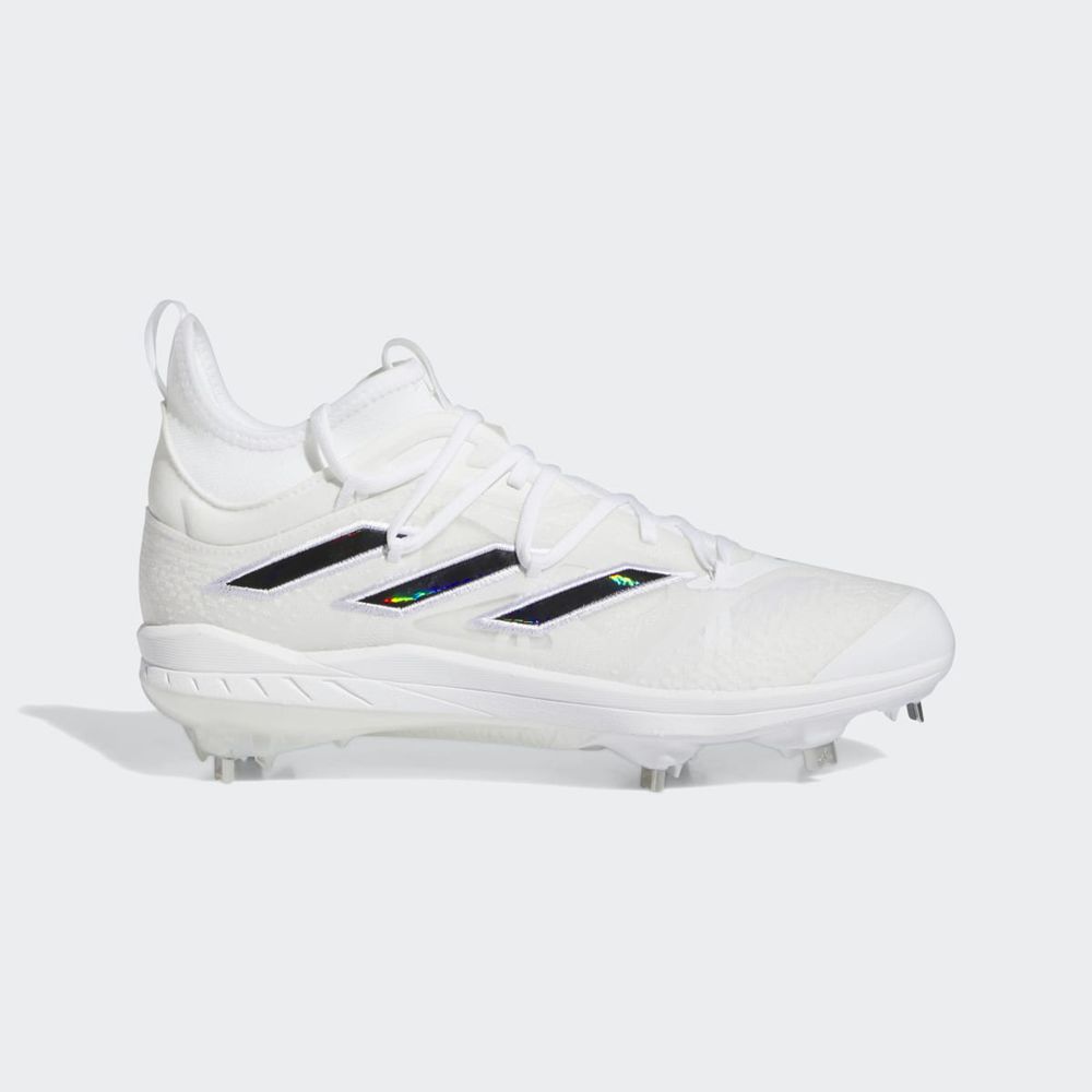 Chaussures de Baseball Adidas Adizero Afterburner 9 NWV Blanche Noir Homme | EXT-41032145