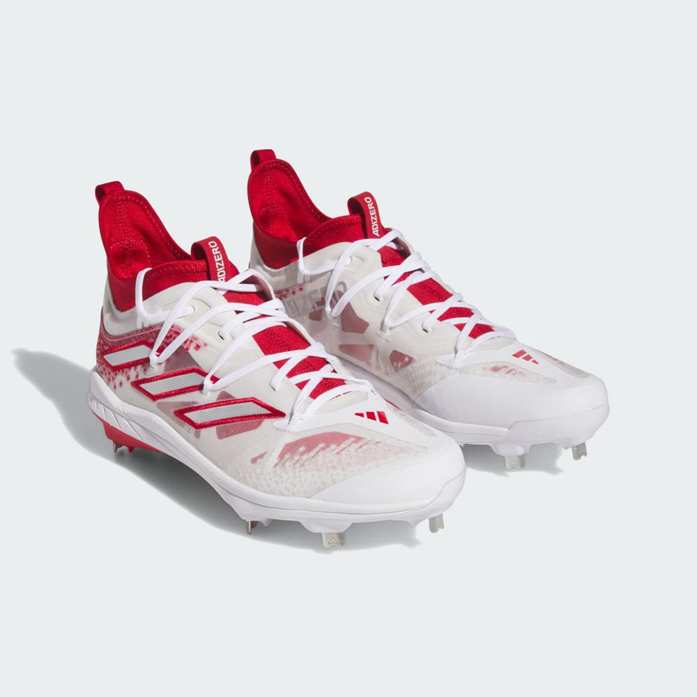 Chaussures de Baseball Adidas Adizero Afterburner 9 NWV Rouge Argent Blanche Homme | USM-05720193