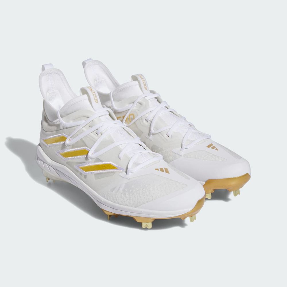 Chaussures de Baseball Adidas Adizero Afterburner 9 NWV Blanche Doré Homme | ULZ-00973382