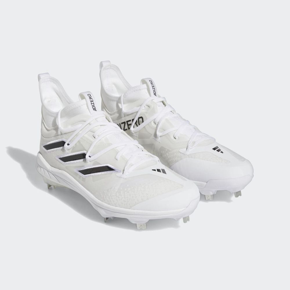 Chaussures de Baseball Adidas Adizero Afterburner 9 NWV Blanche Noir Homme | EXT-41032145