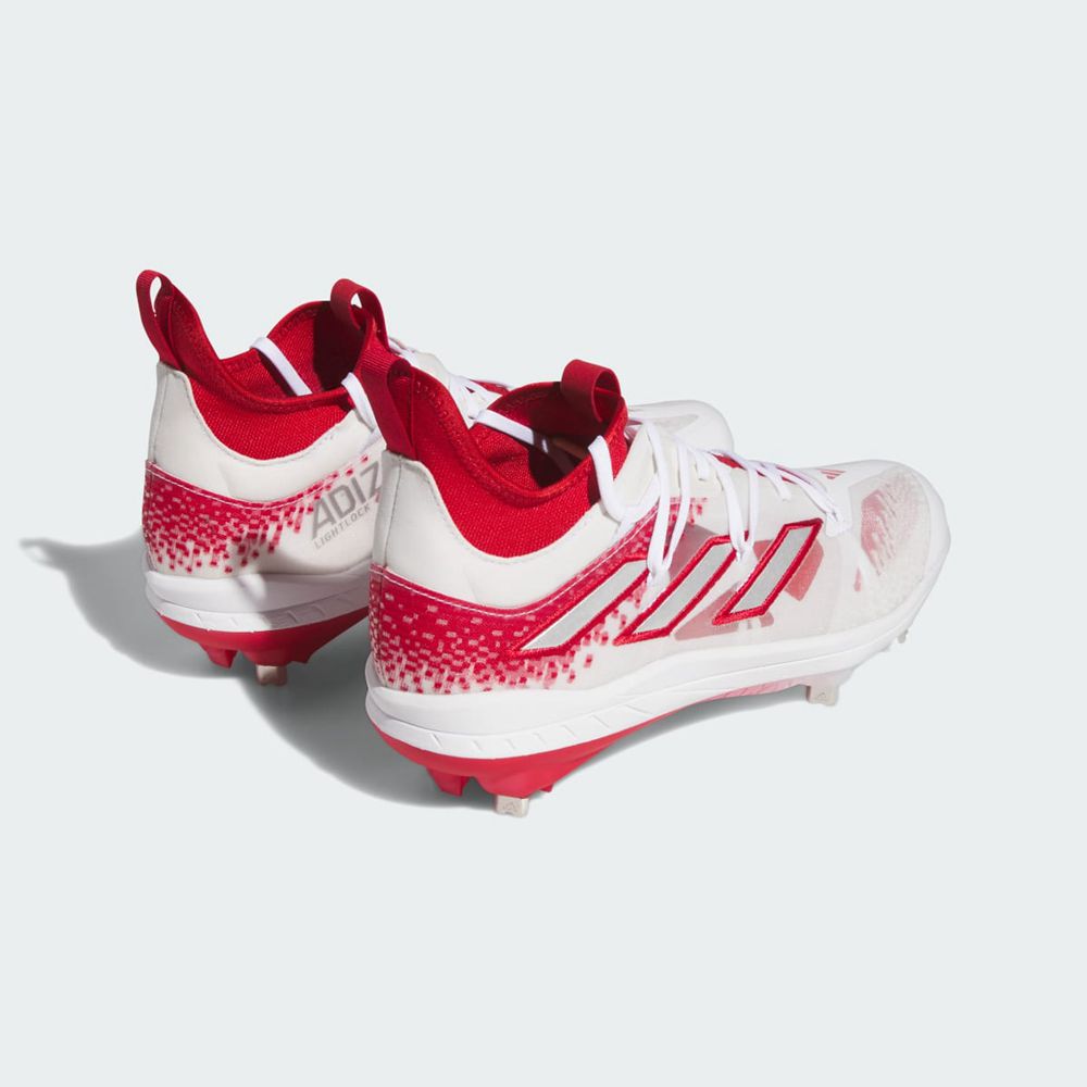 Chaussures de Baseball Adidas Adizero Afterburner 9 NWV Rouge Argent Blanche Homme | USM-05720193