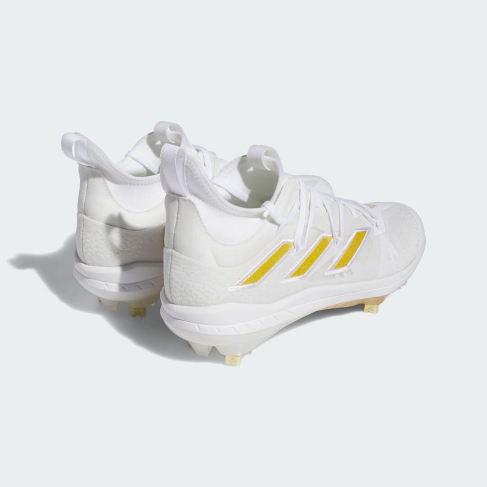 Chaussures de Baseball Adidas Adizero Afterburner 9 NWV Blanche Doré Homme | ULZ-00973382