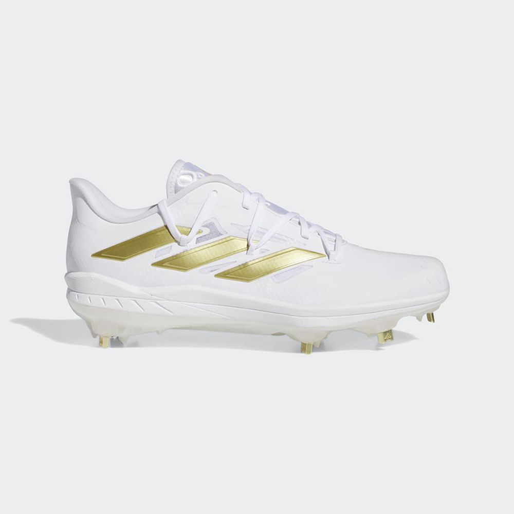 Chaussures de Baseball Adidas Adizero Afterburner 9 Blanche Doré Homme | EYO-12496258