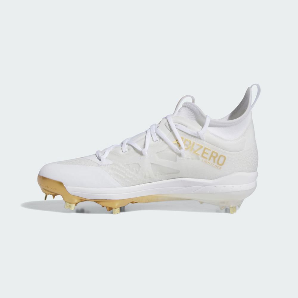 Chaussures de Baseball Adidas Adizero Afterburner 9 NWV Blanche Doré Homme | ULZ-00973382