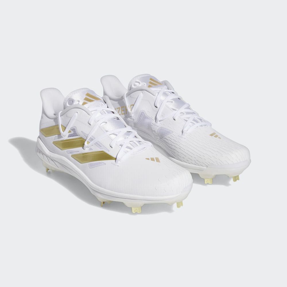 Chaussures de Baseball Adidas Adizero Afterburner 9 Blanche Doré Homme | EYO-12496258