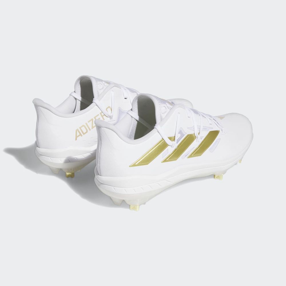 Chaussures de Baseball Adidas Adizero Afterburner 9 Blanche Doré Homme | EYO-12496258