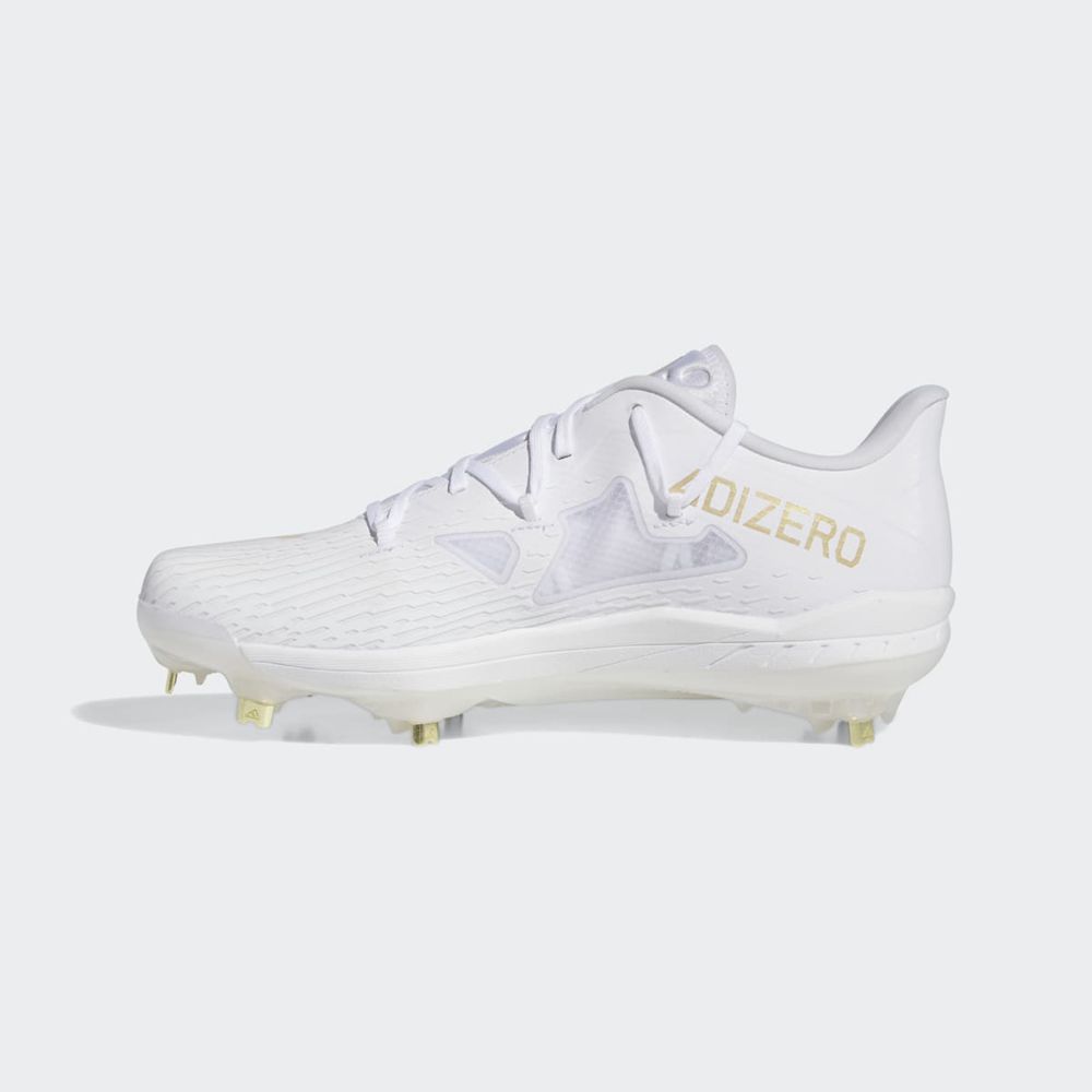 Chaussures de Baseball Adidas Adizero Afterburner 9 Blanche Doré Homme | EYO-12496258