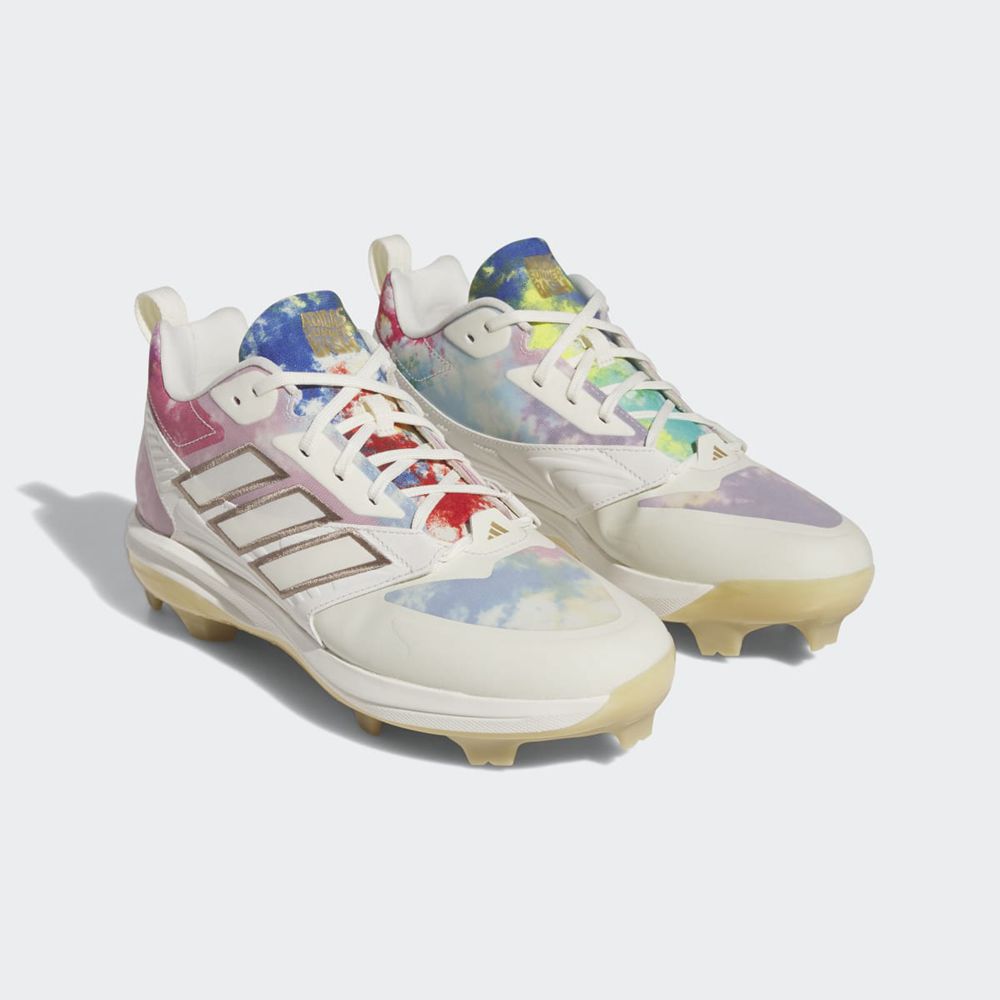 Chaussures de Baseball Adidas Icon 8 TPU Summer Bash Blanche Doré Homme | NKY-60155466