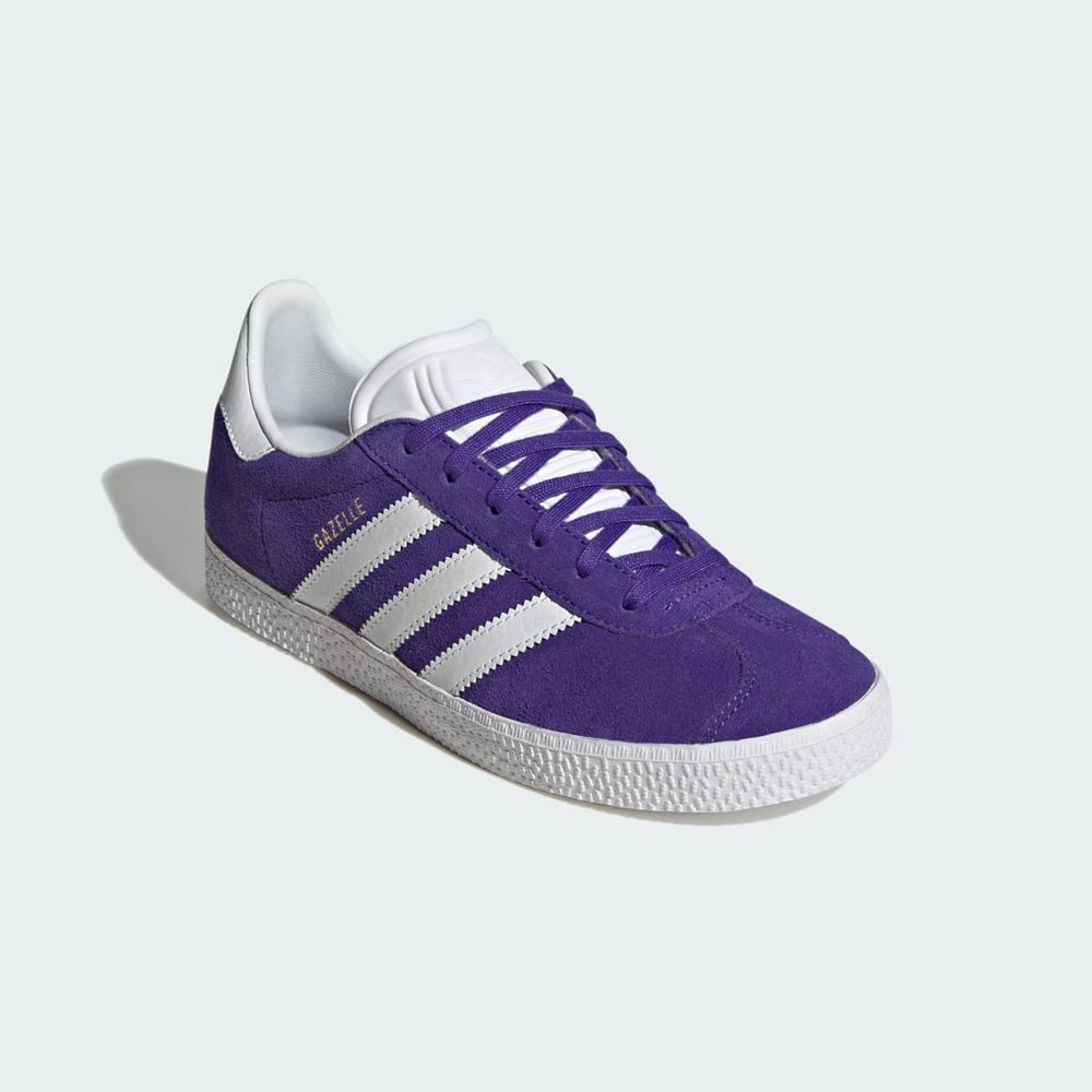 Chaussure Training Adidas Gazelle Violette Blanche Doré Enfant | JNB-83605163