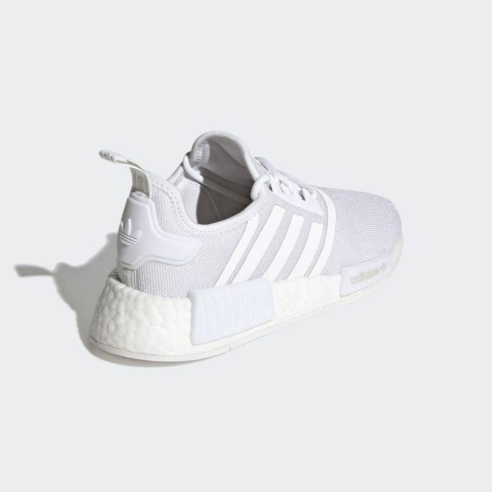 Basket Adidas NMD_R1 Refined Blanche Grise Enfant | AFB-34716066