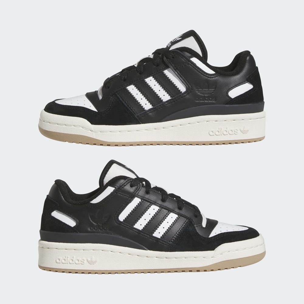 Basket Adidas Forum Low Noir Blanche Enfant | HAX-58928779