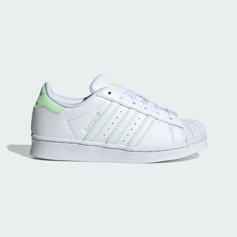 Basket Adidas Superstar Blanche Vert Enfant | HYE-68826739