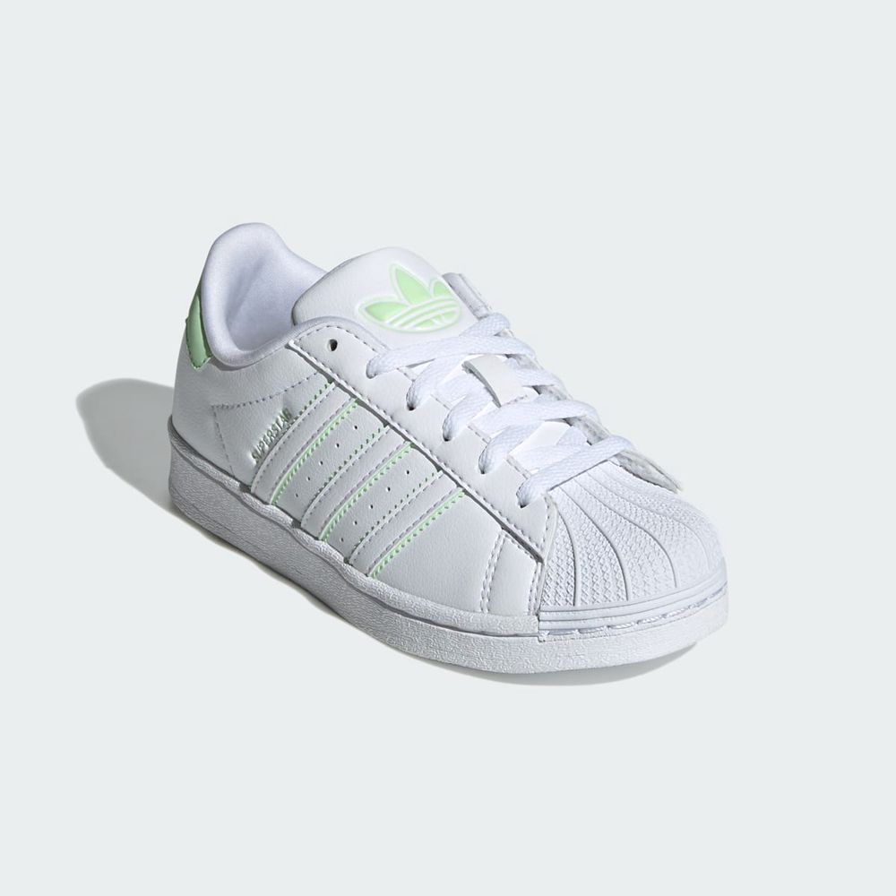 Basket Adidas Superstar Blanche Vert Enfant | HYE-68826739