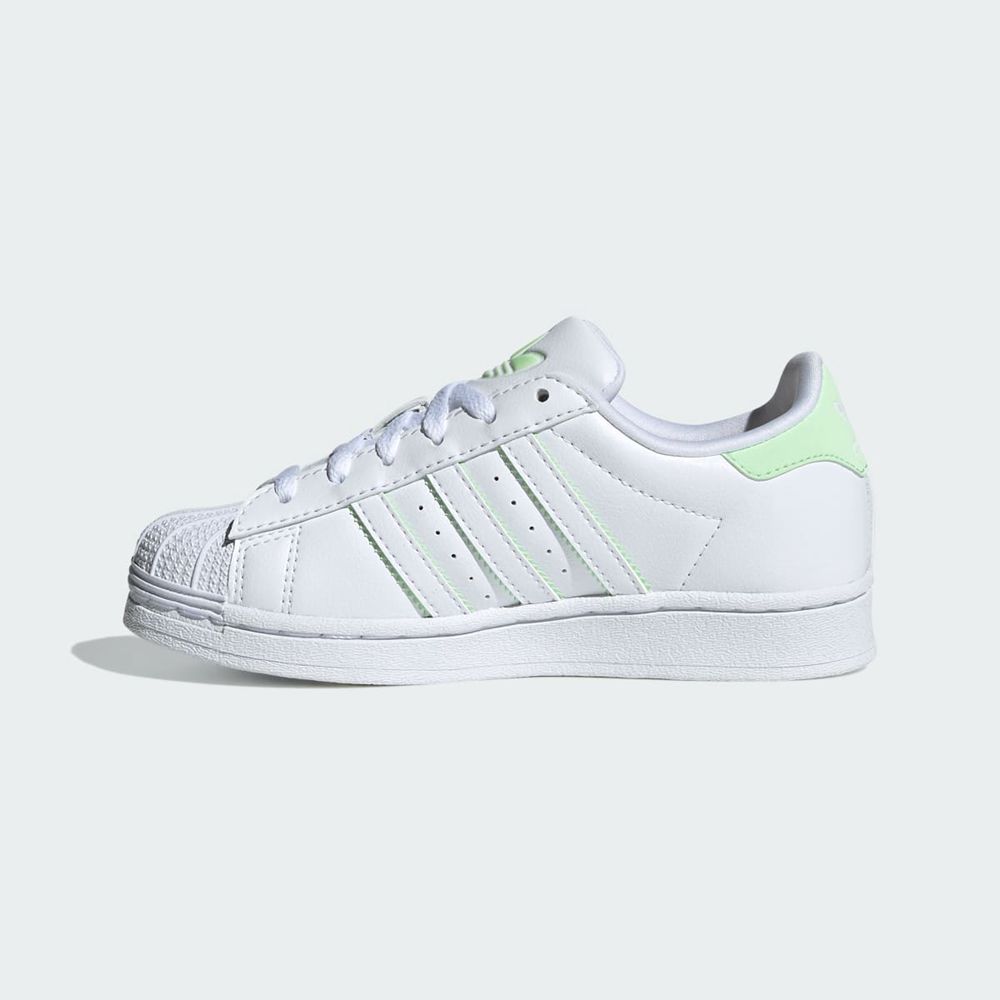 Basket Adidas Superstar Blanche Vert Enfant | HYE-68826739