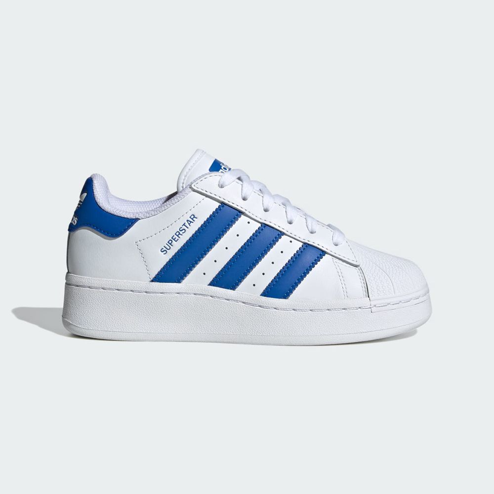 Basket Adidas Superstar XLG Blanche Bleu Enfant | ZYJ-82620379