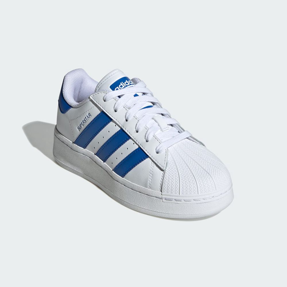 Basket Adidas Superstar XLG Blanche Bleu Enfant | ZYJ-82620379