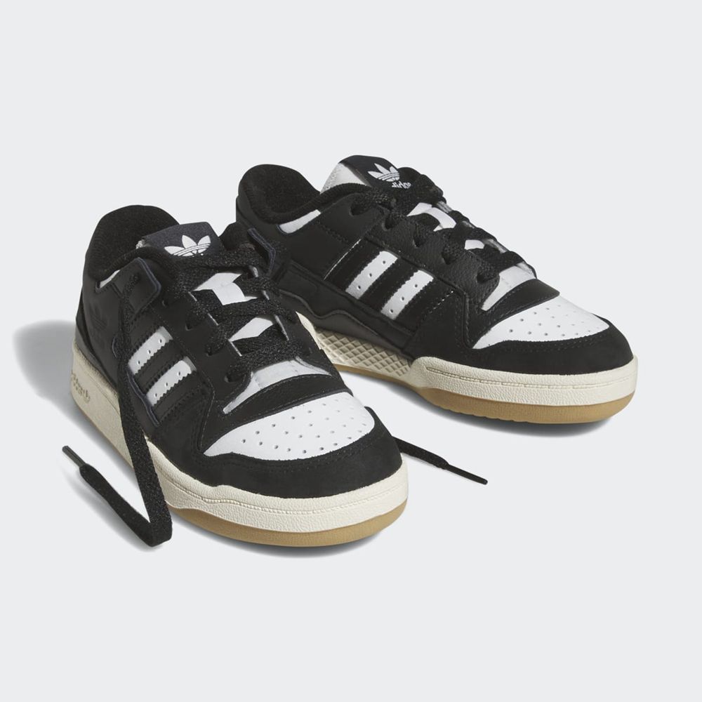 Basket Adidas Forum Low Noir Blanche Enfant | HDV-79588469