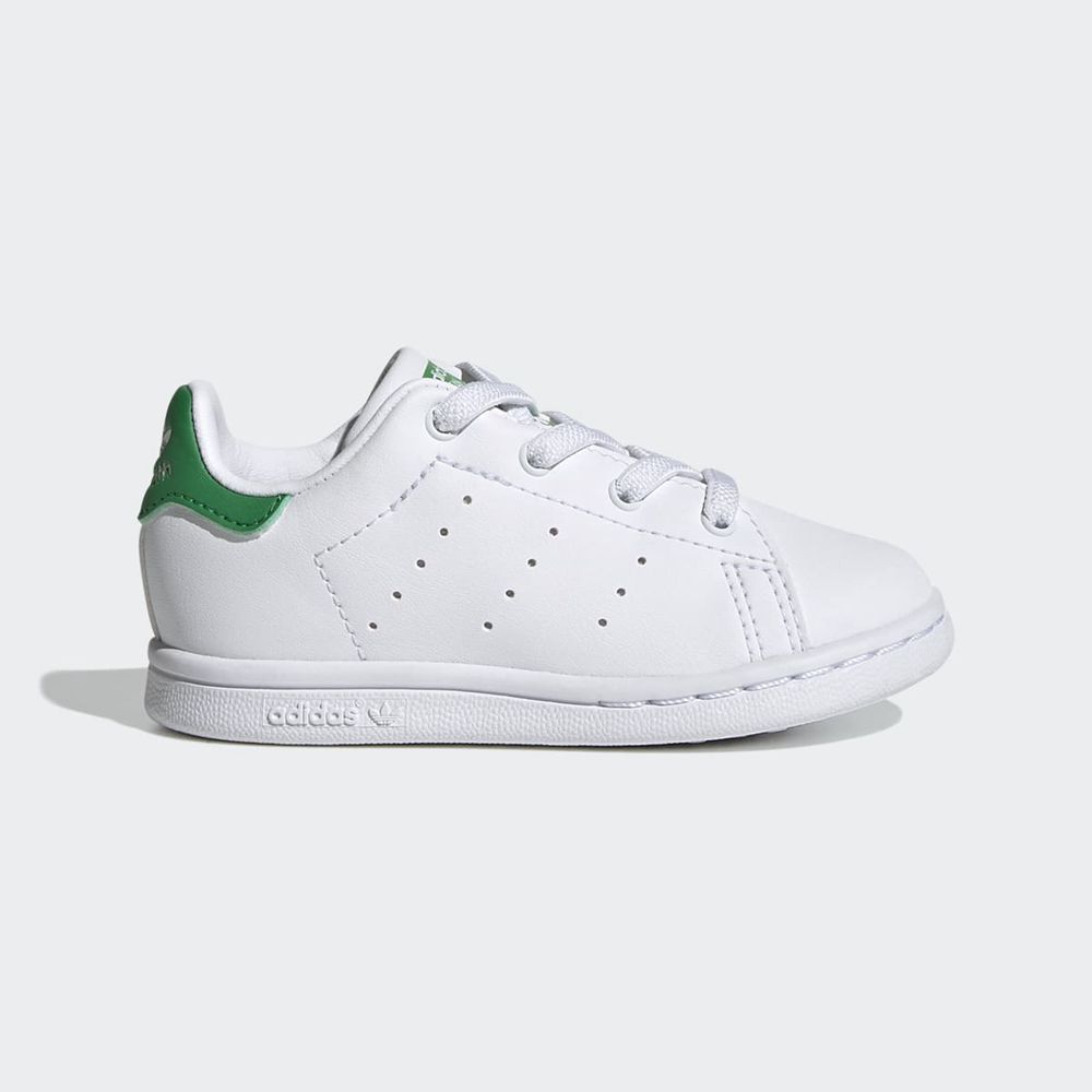 Basket Adidas Stan Smith Blanche Vert Enfant | QIH-34170071