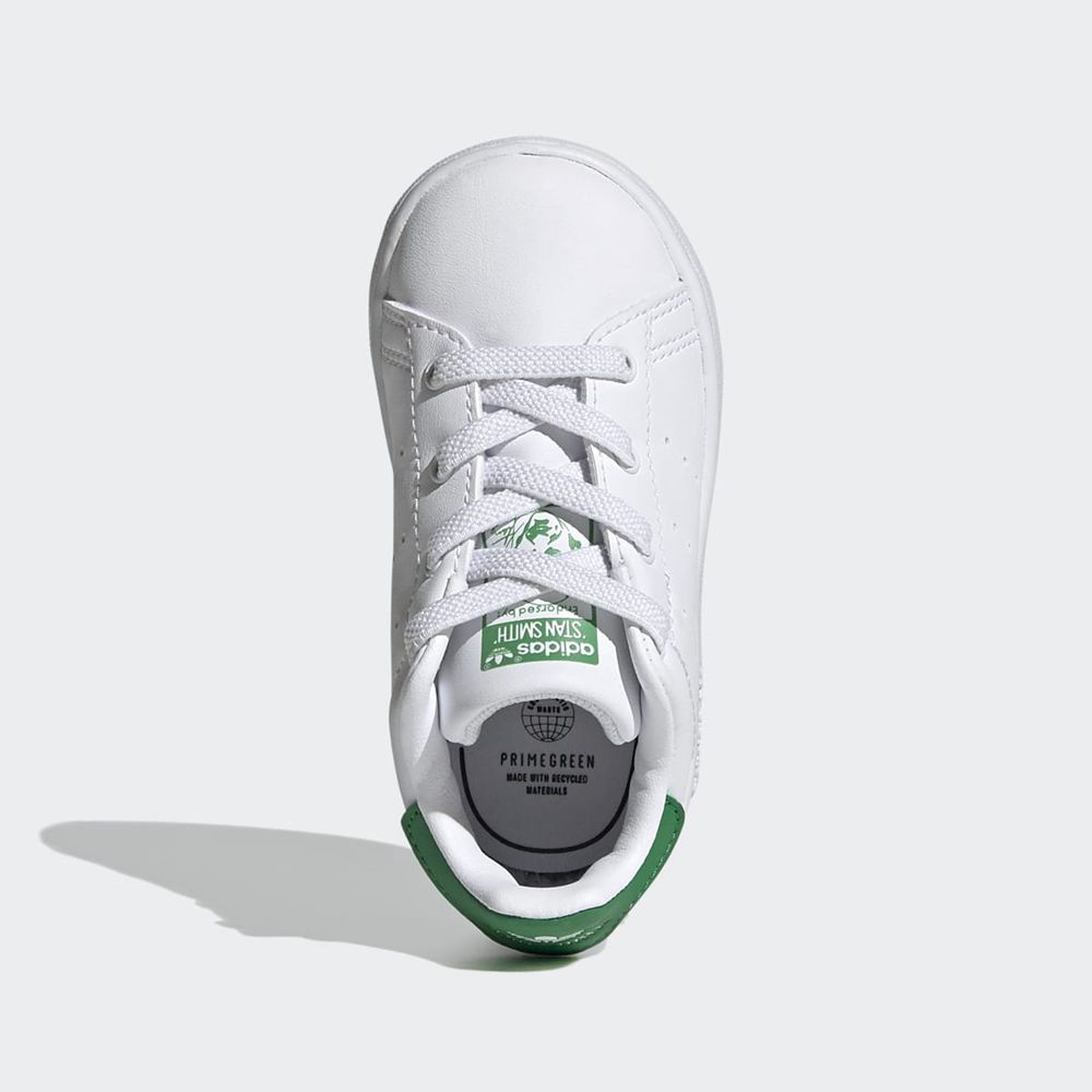 Basket Adidas Stan Smith Blanche Vert Enfant | QIH-34170071