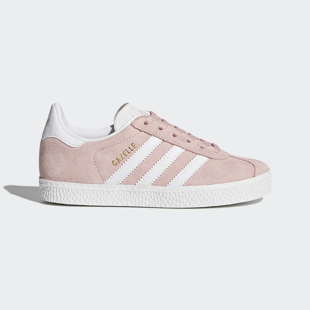 Basket Adidas Gazelle Rose Blanche Doré Enfant | IWE-38841923