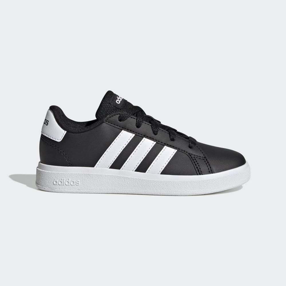 Basket Adidas Grand Court Lace-Up Noir Blanche Enfant | NQW-33920320