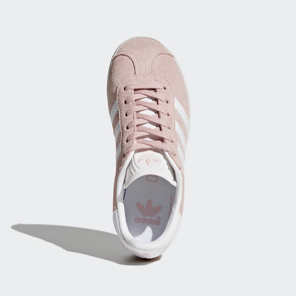 Basket Adidas Gazelle Rose Blanche Doré Enfant | IWE-38841923