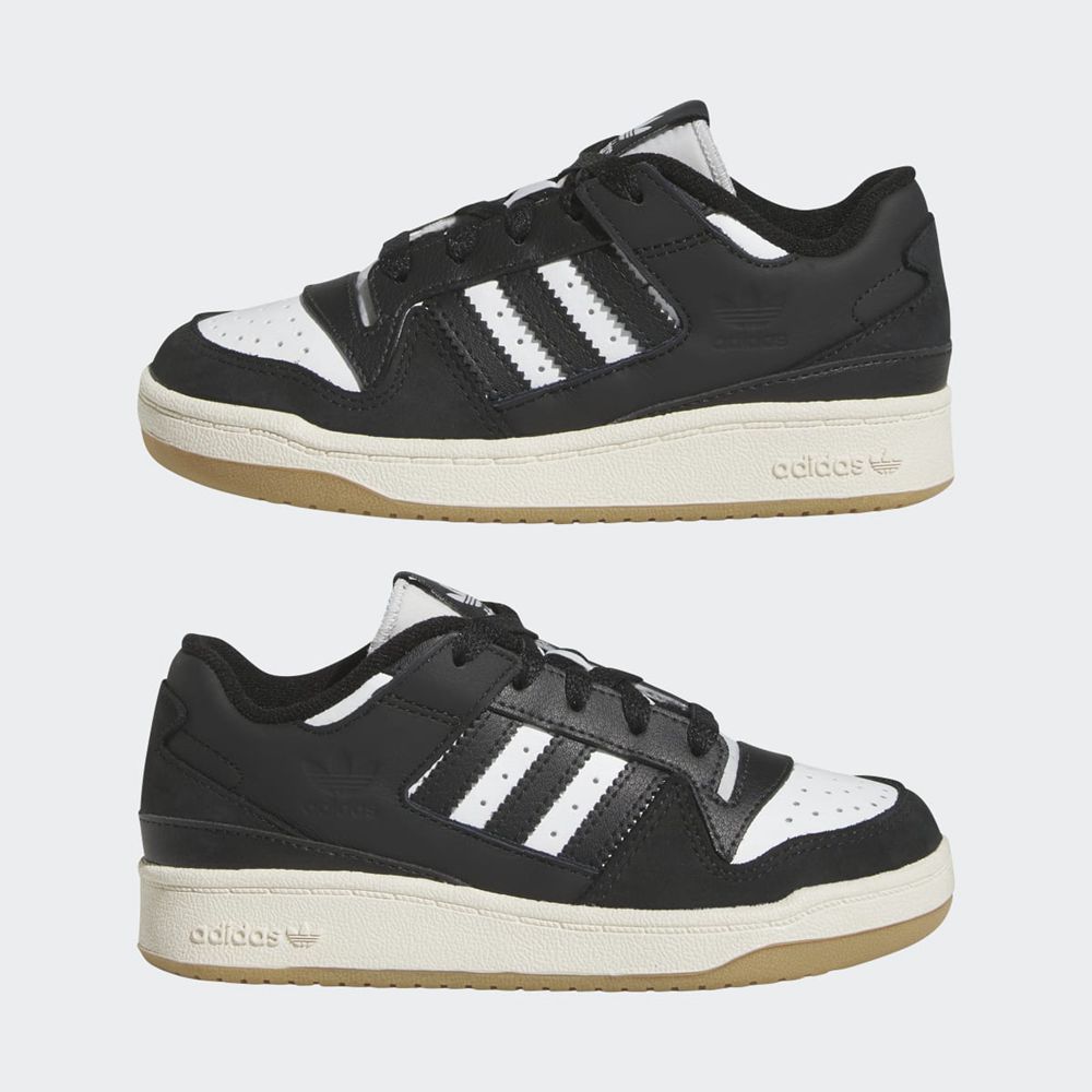 Basket Adidas Forum Low Noir Blanche Enfant | HDV-79588469