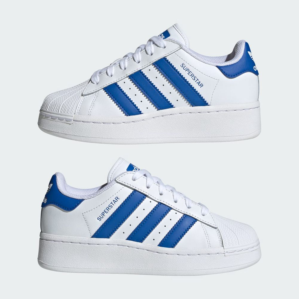 Basket Adidas Superstar XLG Blanche Bleu Enfant | ZYJ-82620379