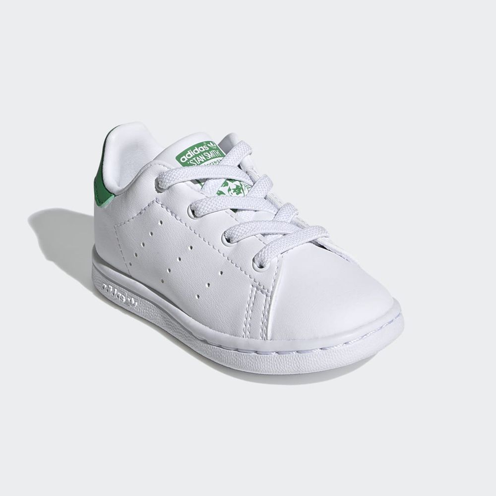 Basket Adidas Stan Smith Blanche Vert Enfant | QIH-34170071