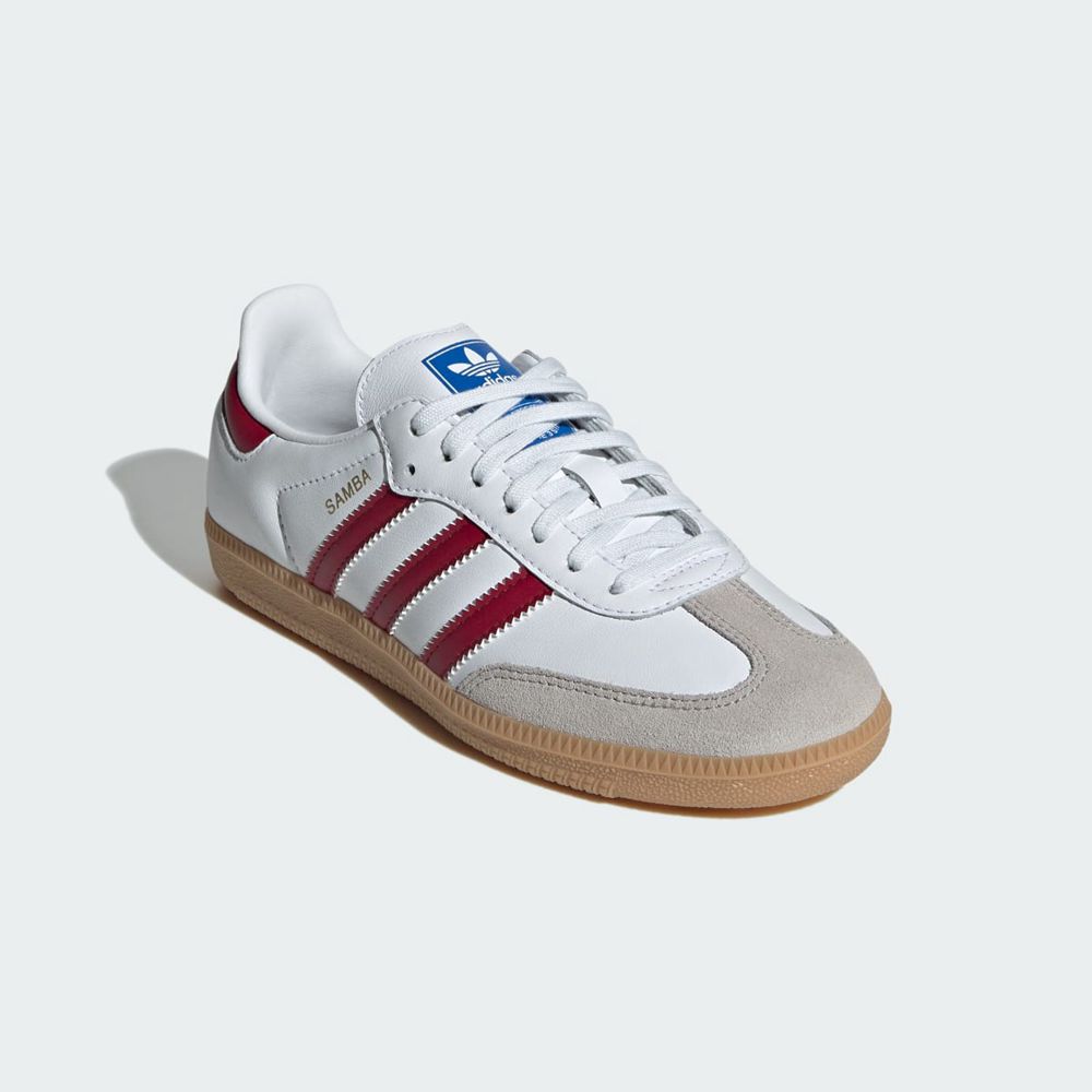 Basket Adidas Samba OG Blanche Bordeaux Enfant | DVJ-97762007