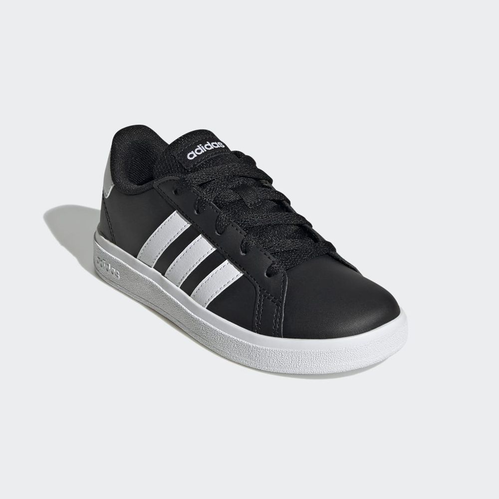 Basket Adidas Grand Court Lace-Up Noir Blanche Enfant | NQW-33920320