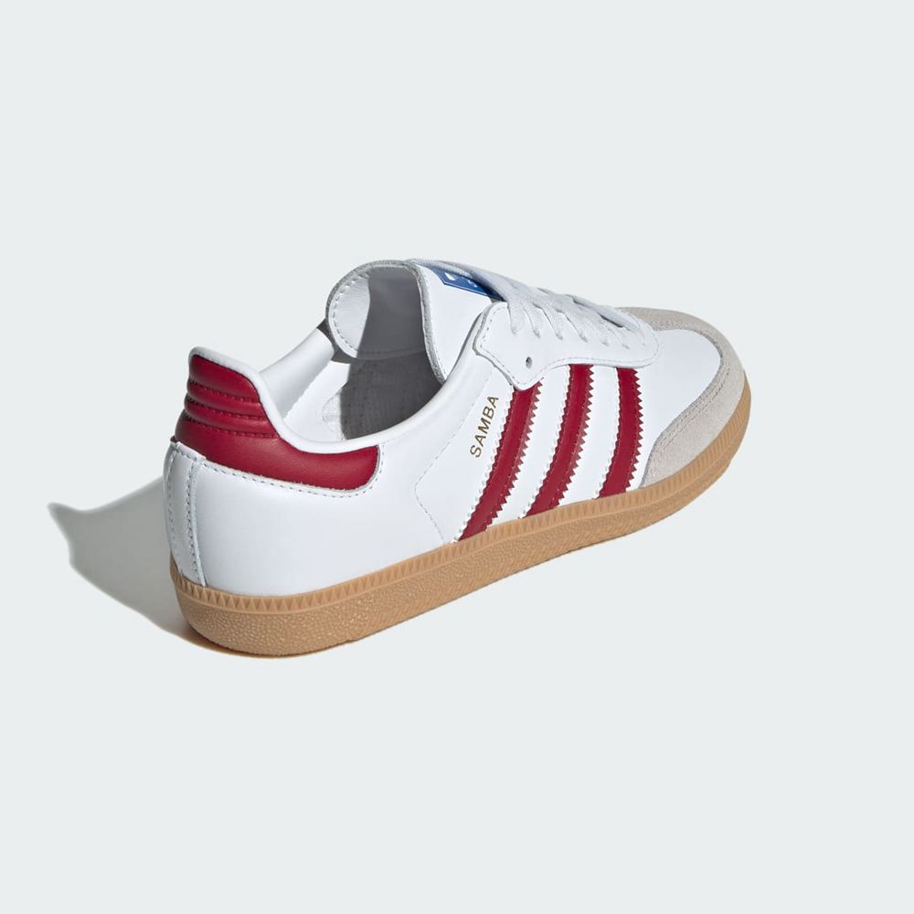 Basket Adidas Samba OG Blanche Bordeaux Enfant | DVJ-97762007