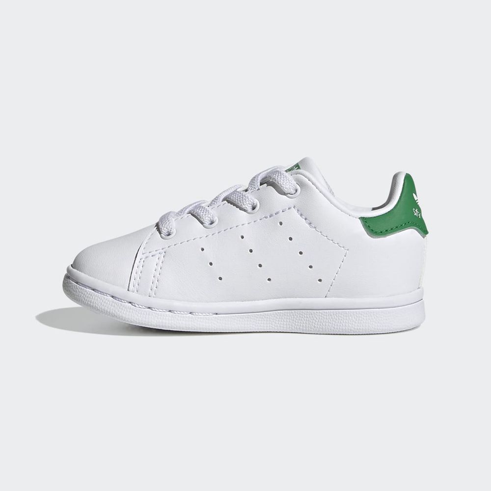 Basket Adidas Stan Smith Blanche Vert Enfant | QIH-34170071