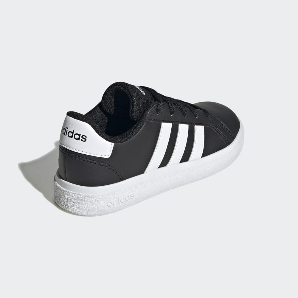 Basket Adidas Grand Court Lace-Up Noir Blanche Enfant | NQW-33920320