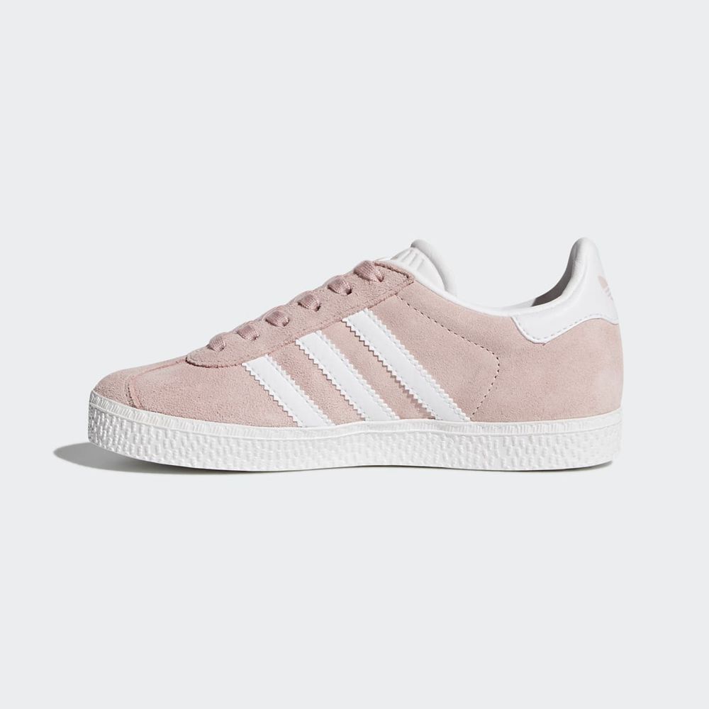 Basket Adidas Gazelle Rose Blanche Doré Enfant | IWE-38841923