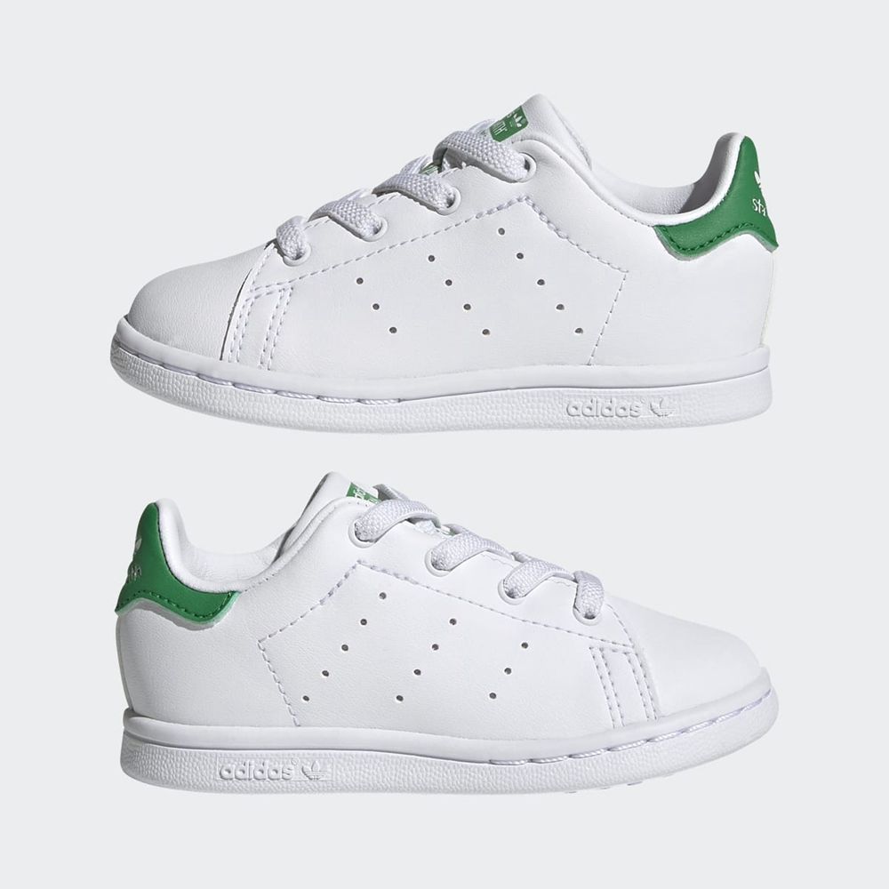 Basket Adidas Stan Smith Blanche Vert Enfant | QIH-34170071