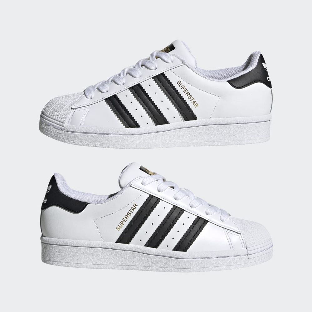 Basket Adidas Superstar Blanche Noir Enfant | BYF-29370489