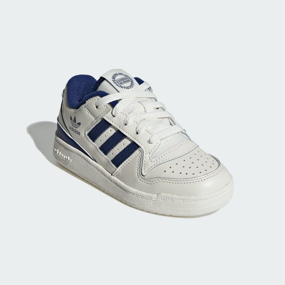 Basket Adidas Forum Low CL Blanche Bleu Enfant | YWU-40834367