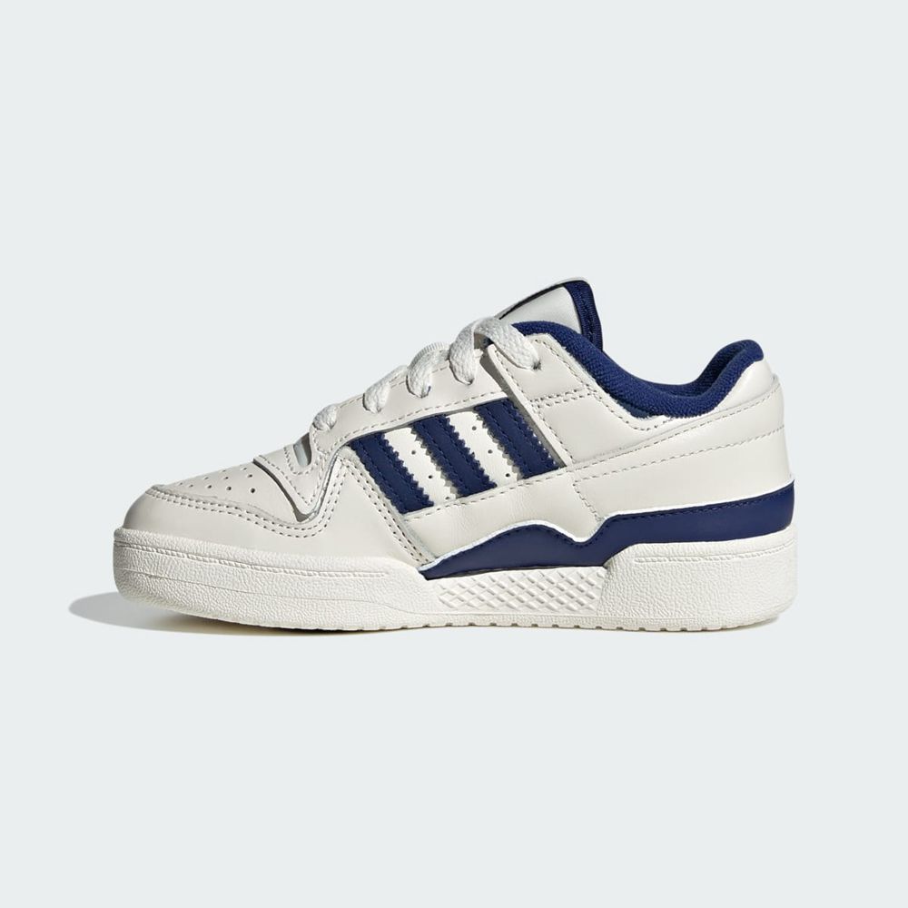 Basket Adidas Forum Low CL Blanche Bleu Enfant | YWU-40834367