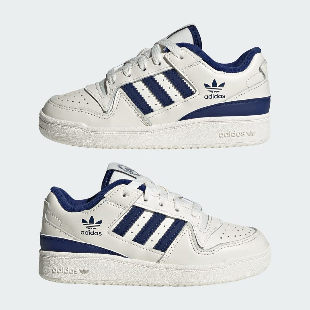 Basket Adidas Forum Low CL Blanche Bleu Enfant | YWU-40834367