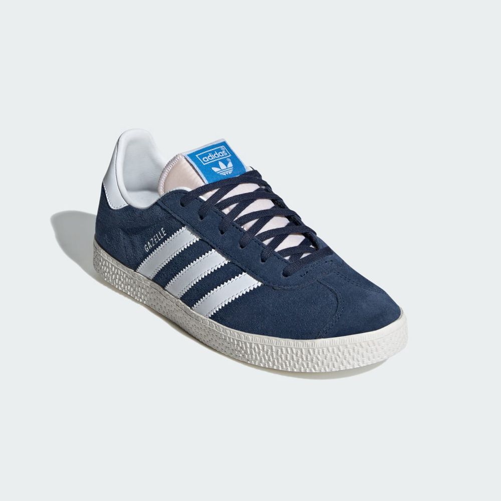 Basket Adidas Gazelle Bleu Marine Blanche Enfant | XBH-60536716