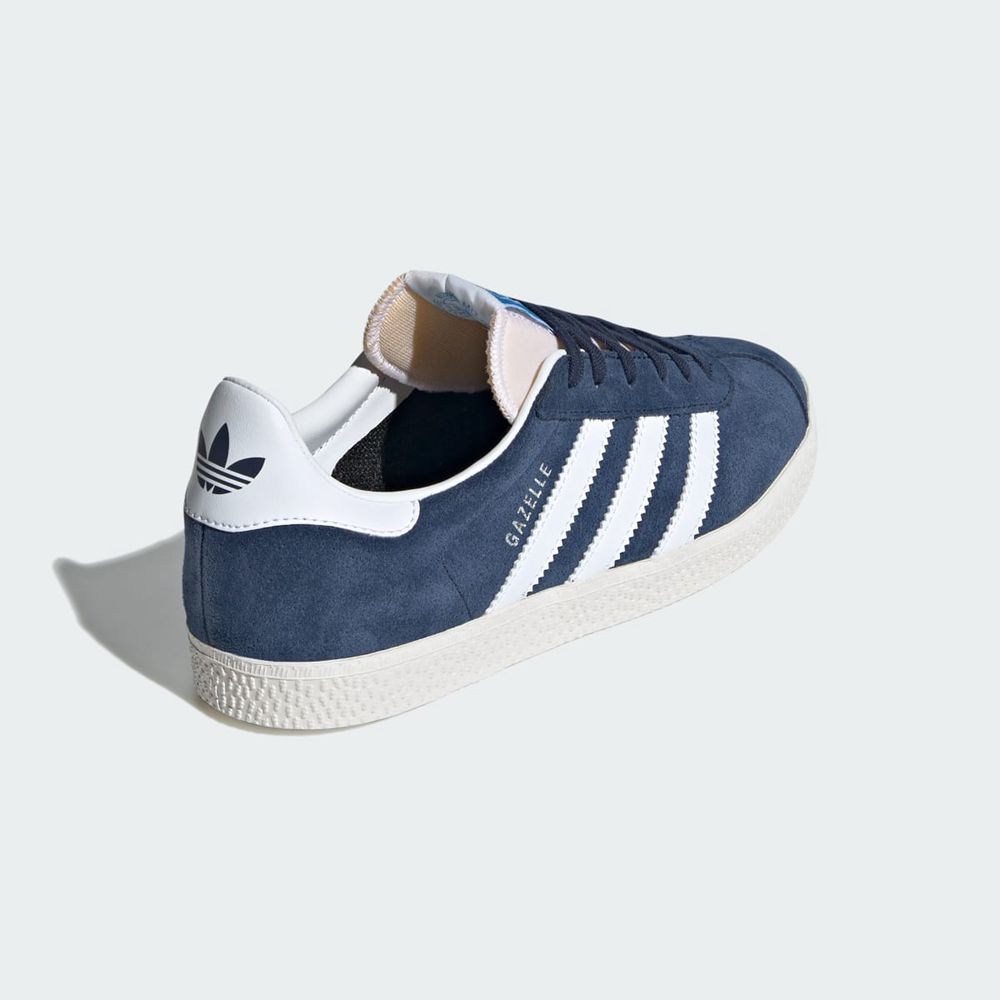 Basket Adidas Gazelle Bleu Marine Blanche Enfant | XBH-60536716