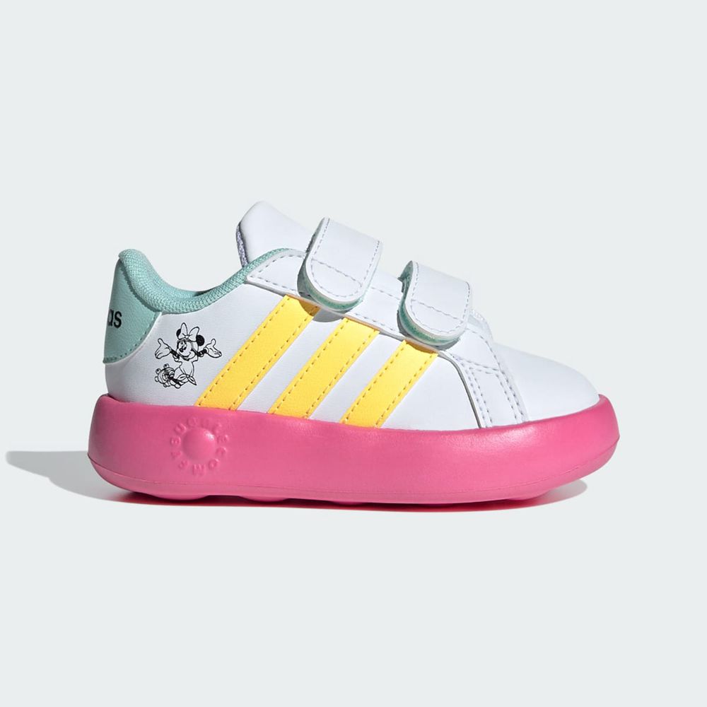 Basket Adidas Grand Court Minnie Tennis Sportswear Blanche Vert Jaune Enfant | SMX-21754807