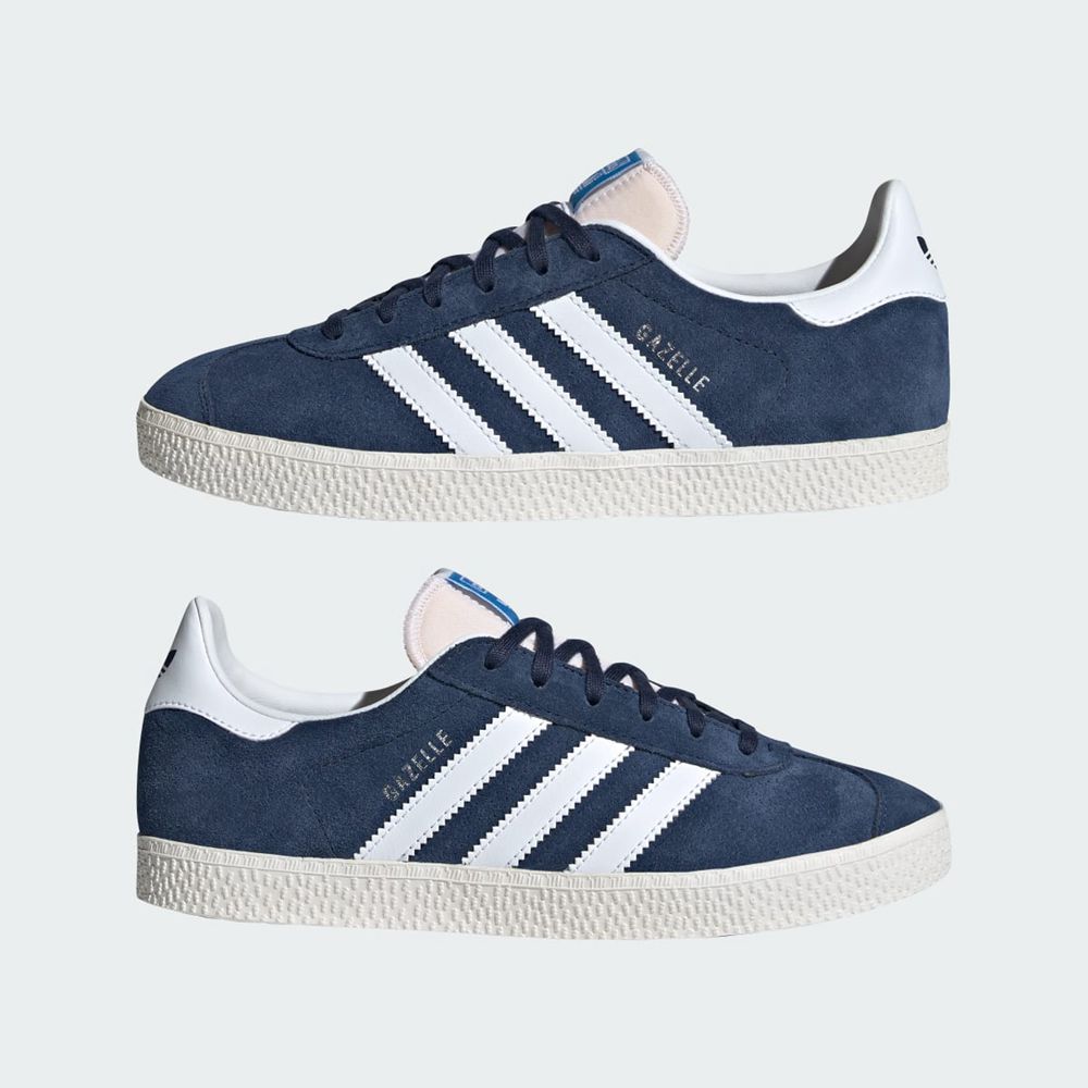 Basket Adidas Gazelle Bleu Marine Blanche Enfant | XBH-60536716