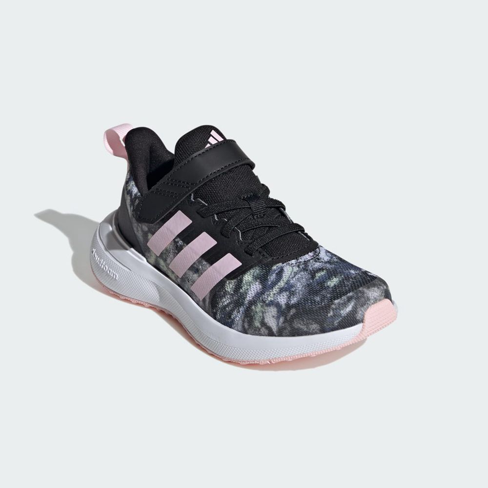 Basket Adidas Fortarun 2.0 Cloudfoam Elastic Lace Top Strap Noir Rose Blanche Enfant | YUB-77086045