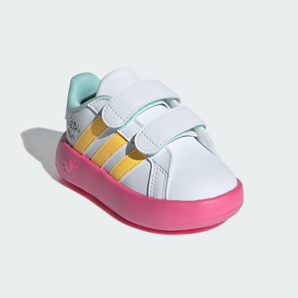 Basket Adidas Grand Court Minnie Tennis Sportswear Blanche Vert Jaune Enfant | SMX-21754807