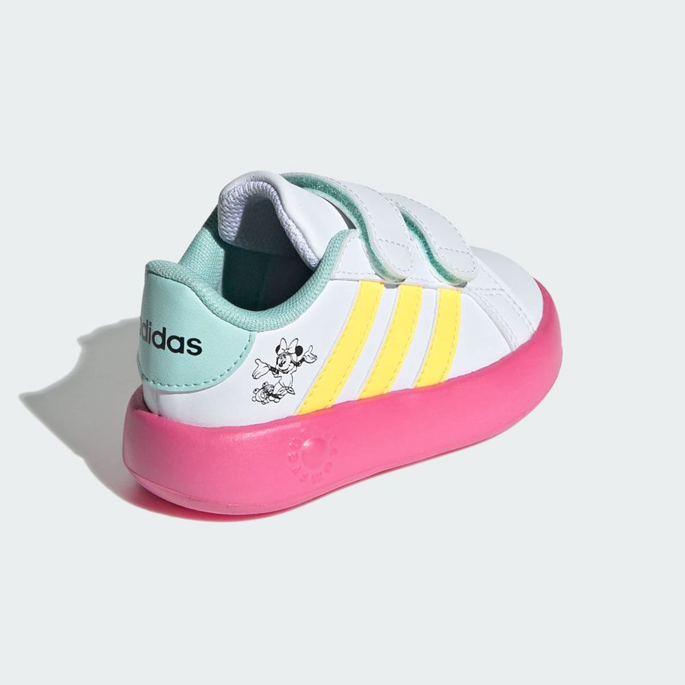 Basket Adidas Grand Court Minnie Tennis Sportswear Blanche Vert Jaune Enfant | SMX-21754807